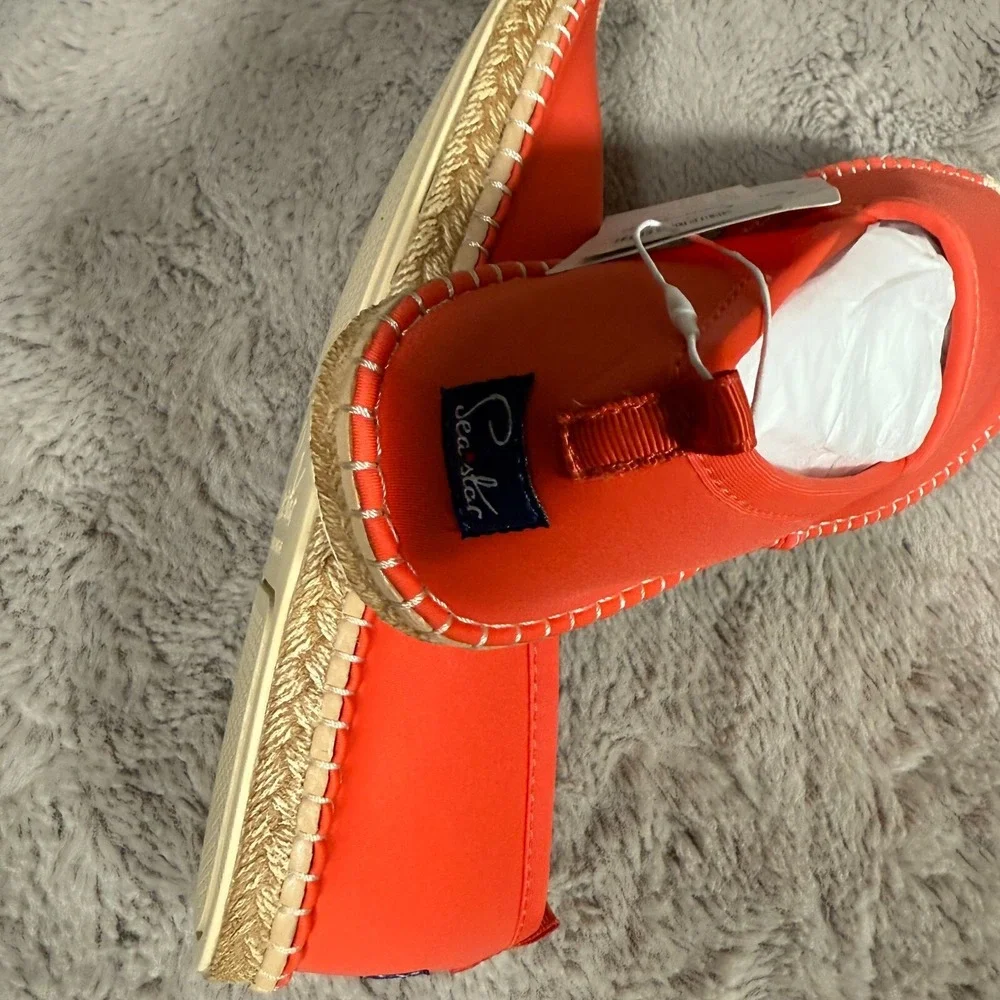NWT SEA STAR BEACHWEAR Women Beachcomber Orange Espadrille Water Shoes  W‎ 11